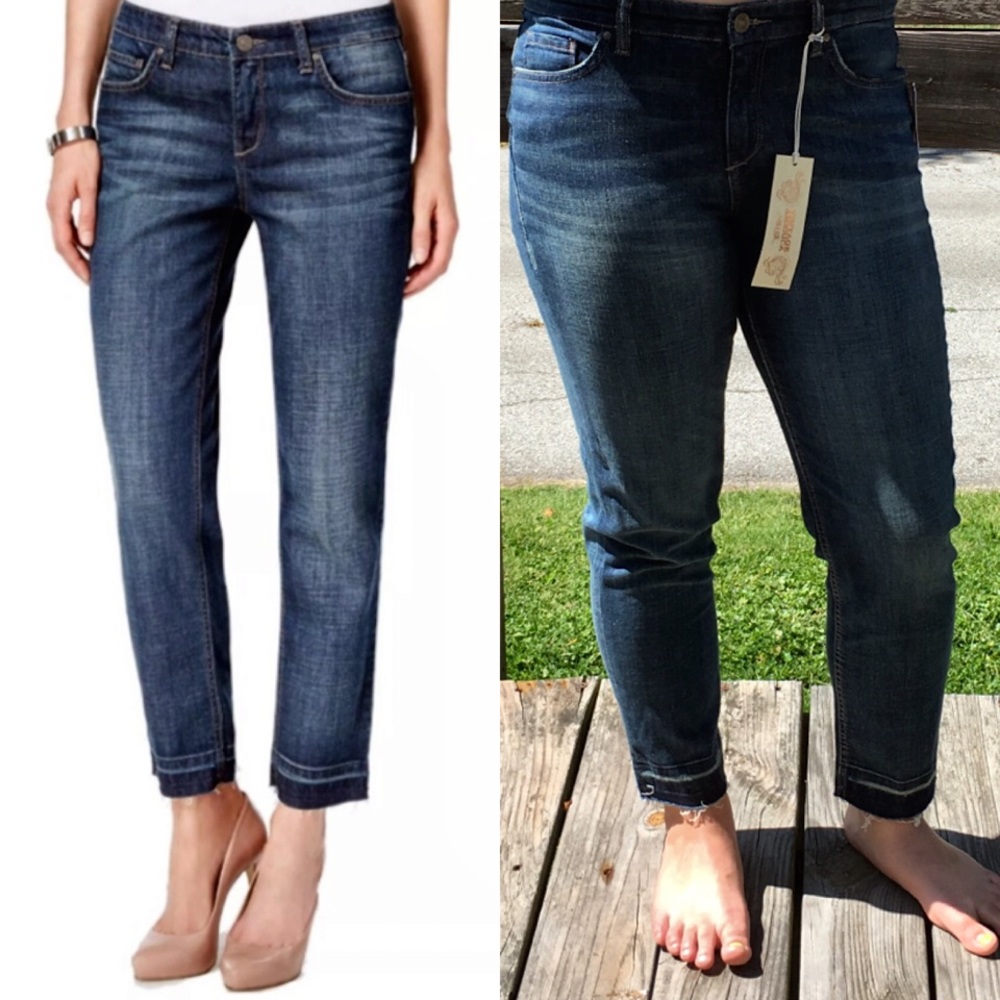 - Vintage America Raw Hem Cropped Jeans! NEW!